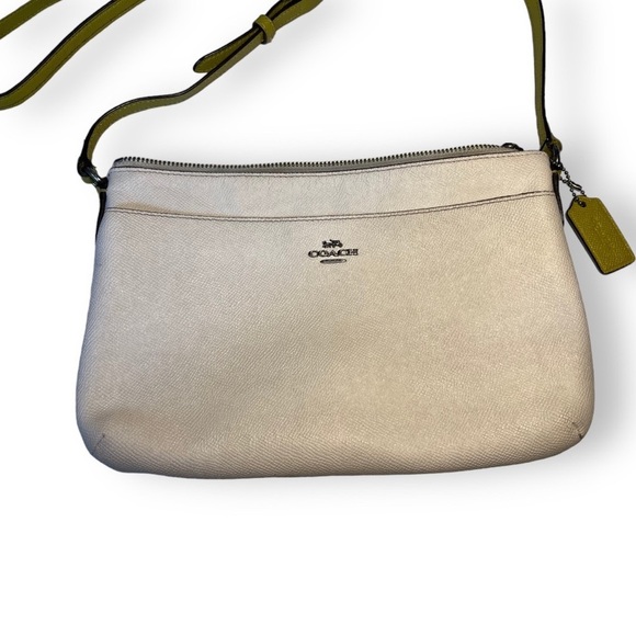Coach | White Crossbody Bag With Green Strap - Picture 2 of 15